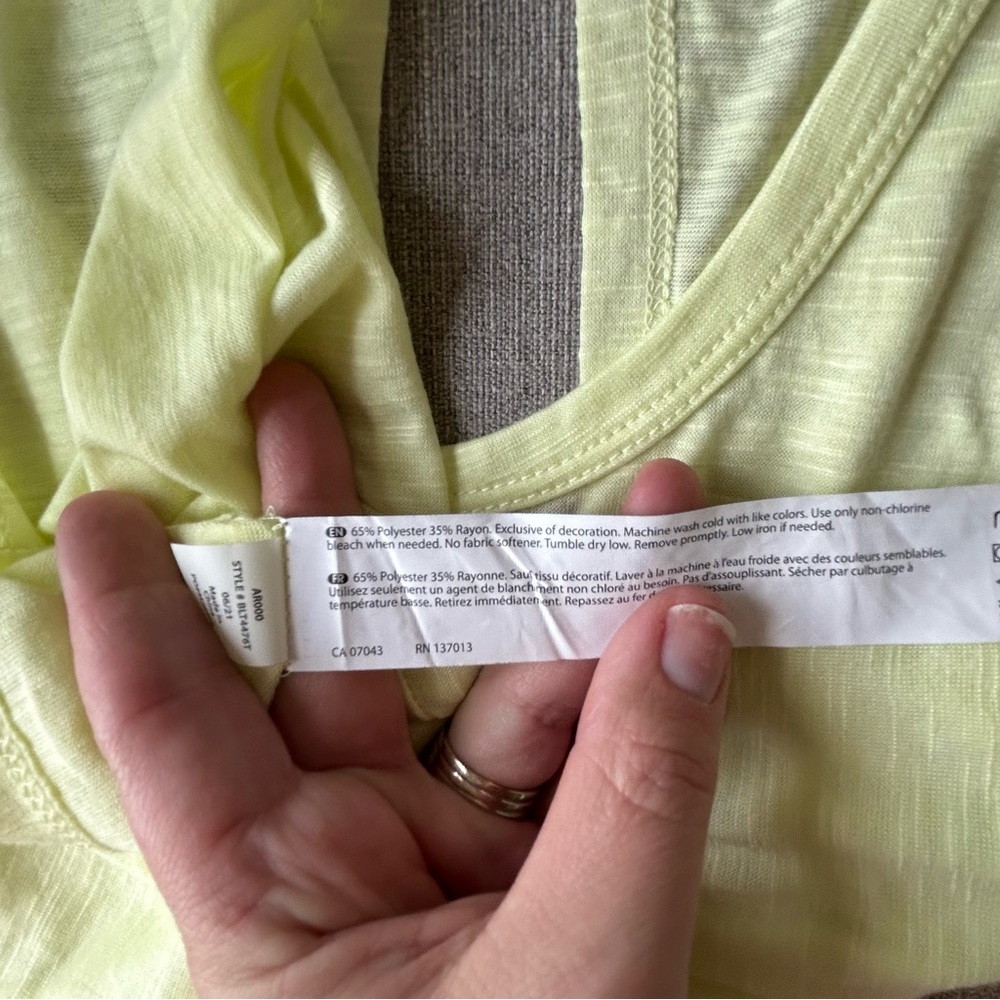 Balance Collection Women’s Split Back Young Wheat Yellow Tank NWT - Size L - Picture 7 of 7